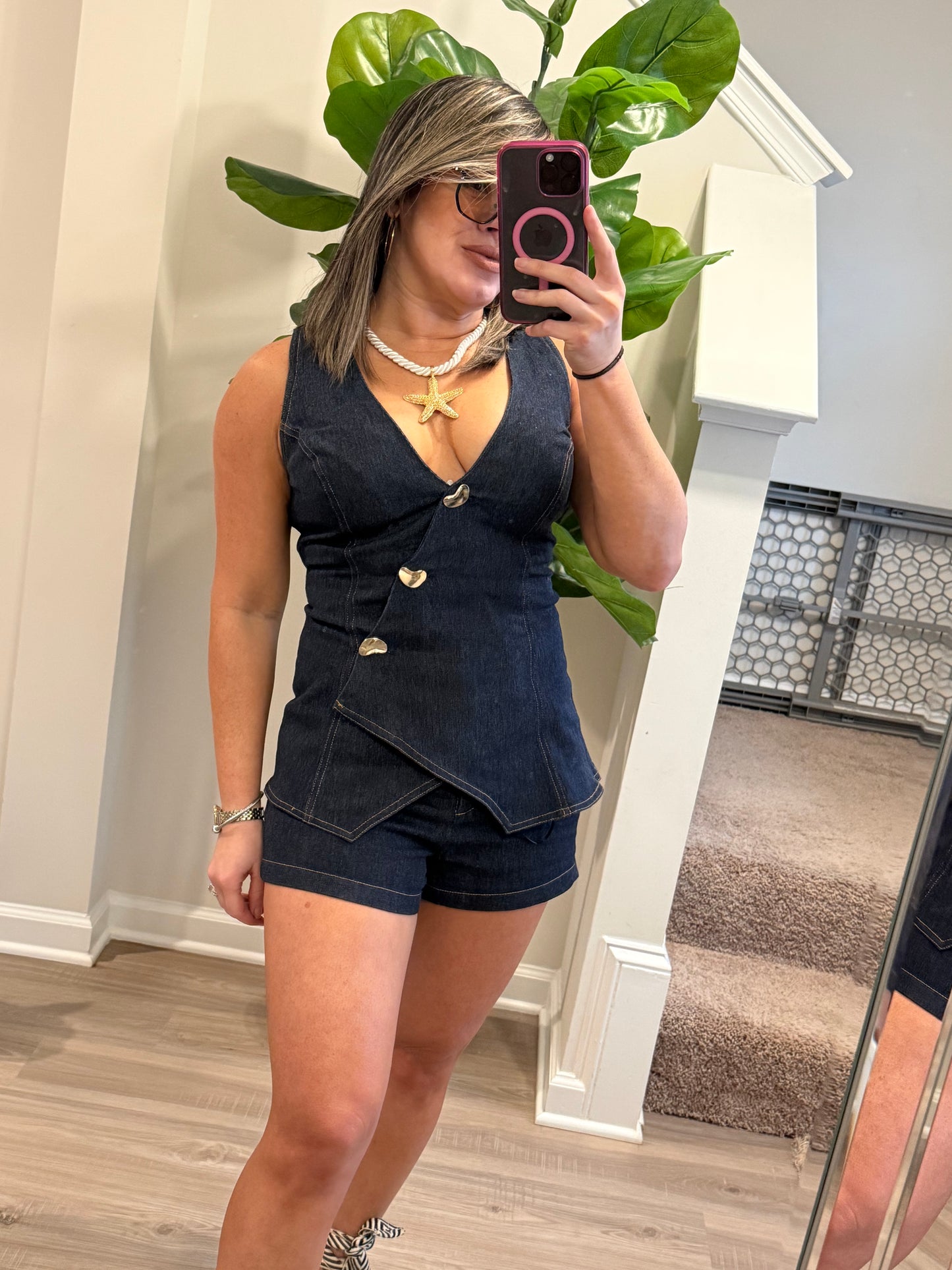 Denim Wrapped Romper