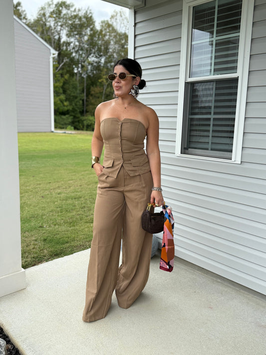 Mocha Vest Pant Set