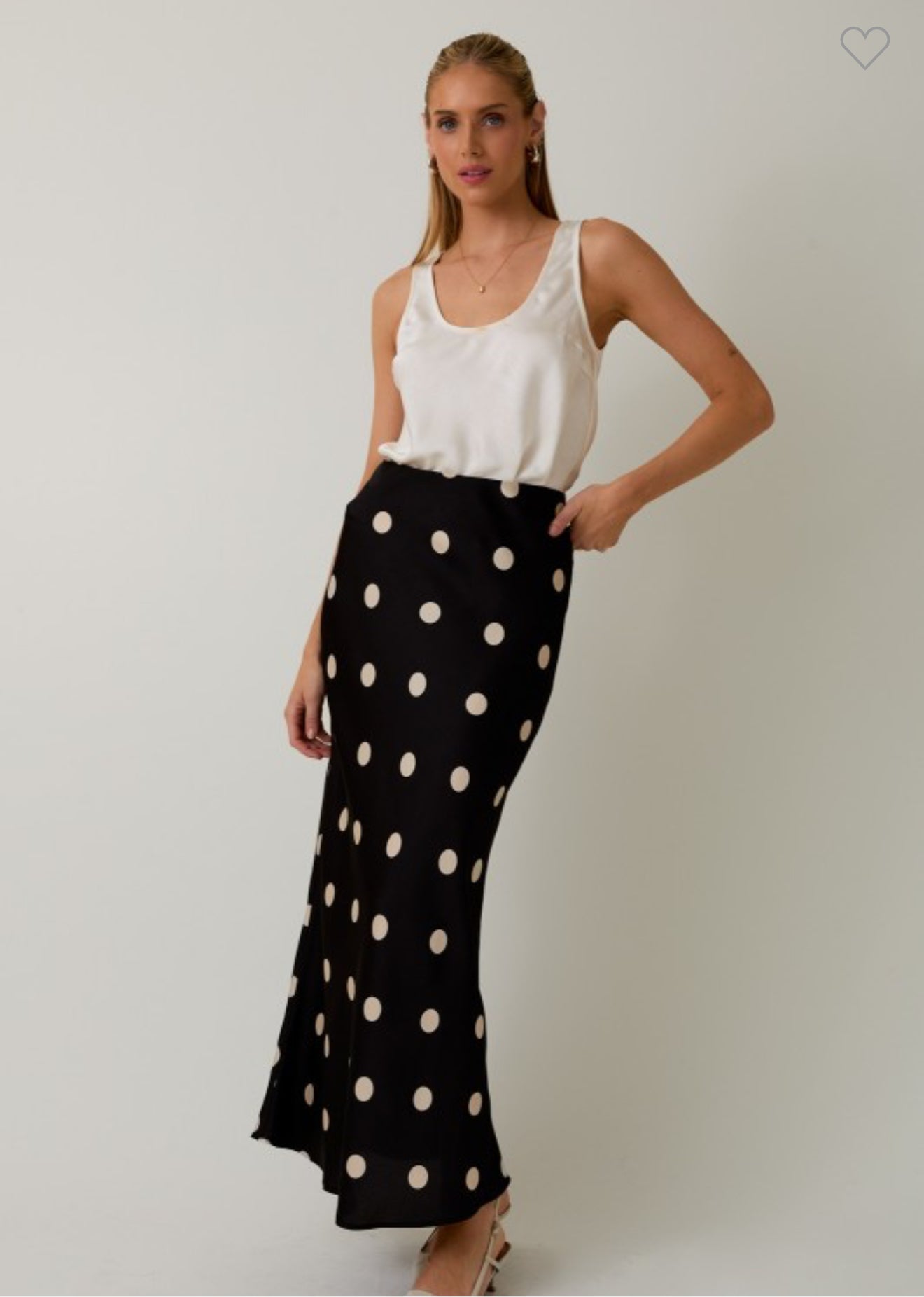 Black Cream Dots Skirt