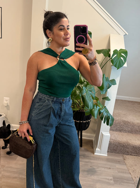 Gold Detail Green Top