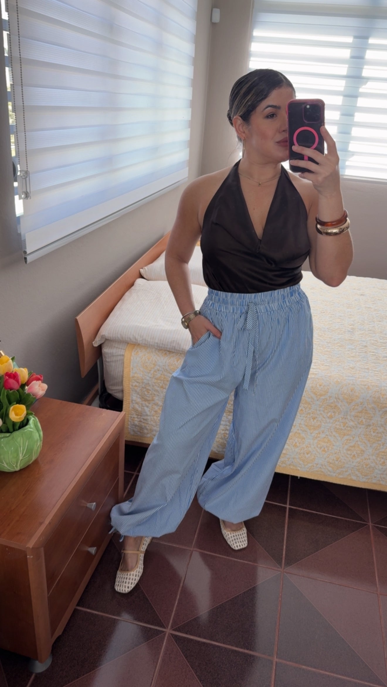 Blue Stripes Balloon Pants