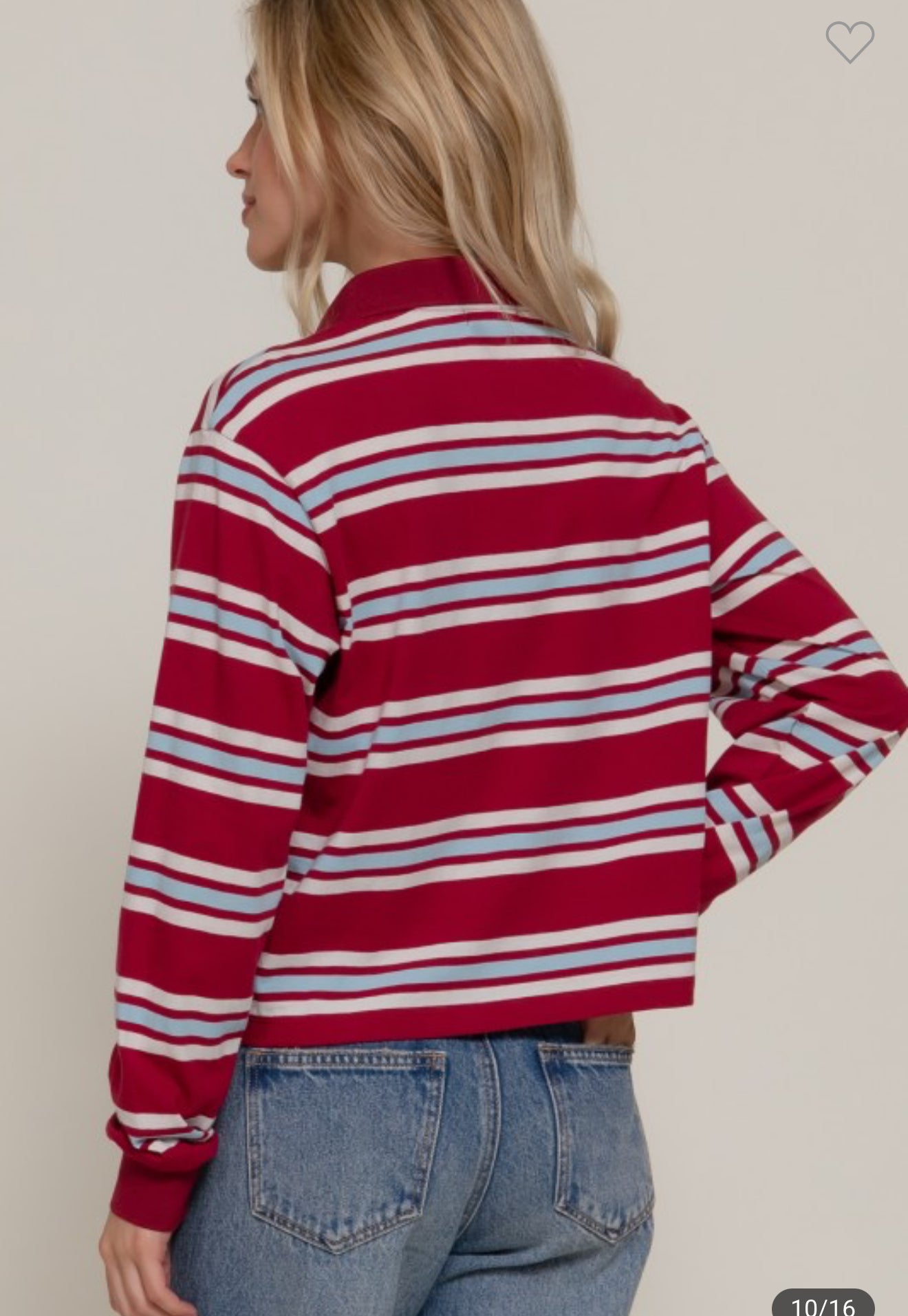 Burgundy Blue Stripes Top