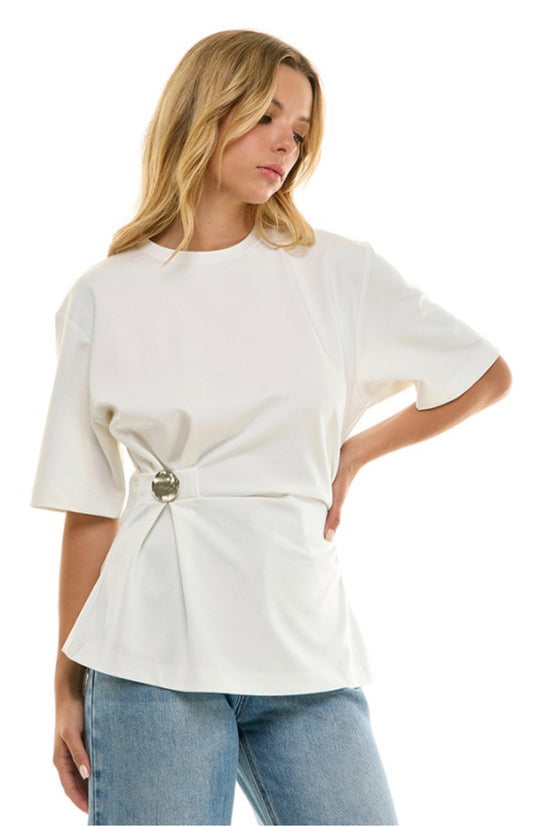 White oversize w. Silver Detail