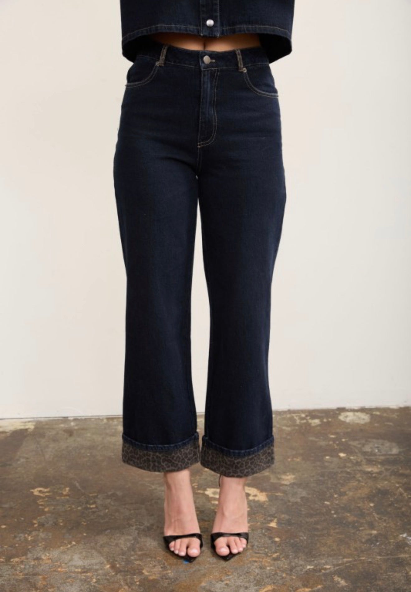 Leopard cuff Jeans