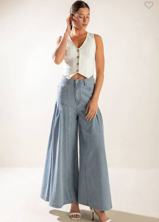 White Stripes Denim