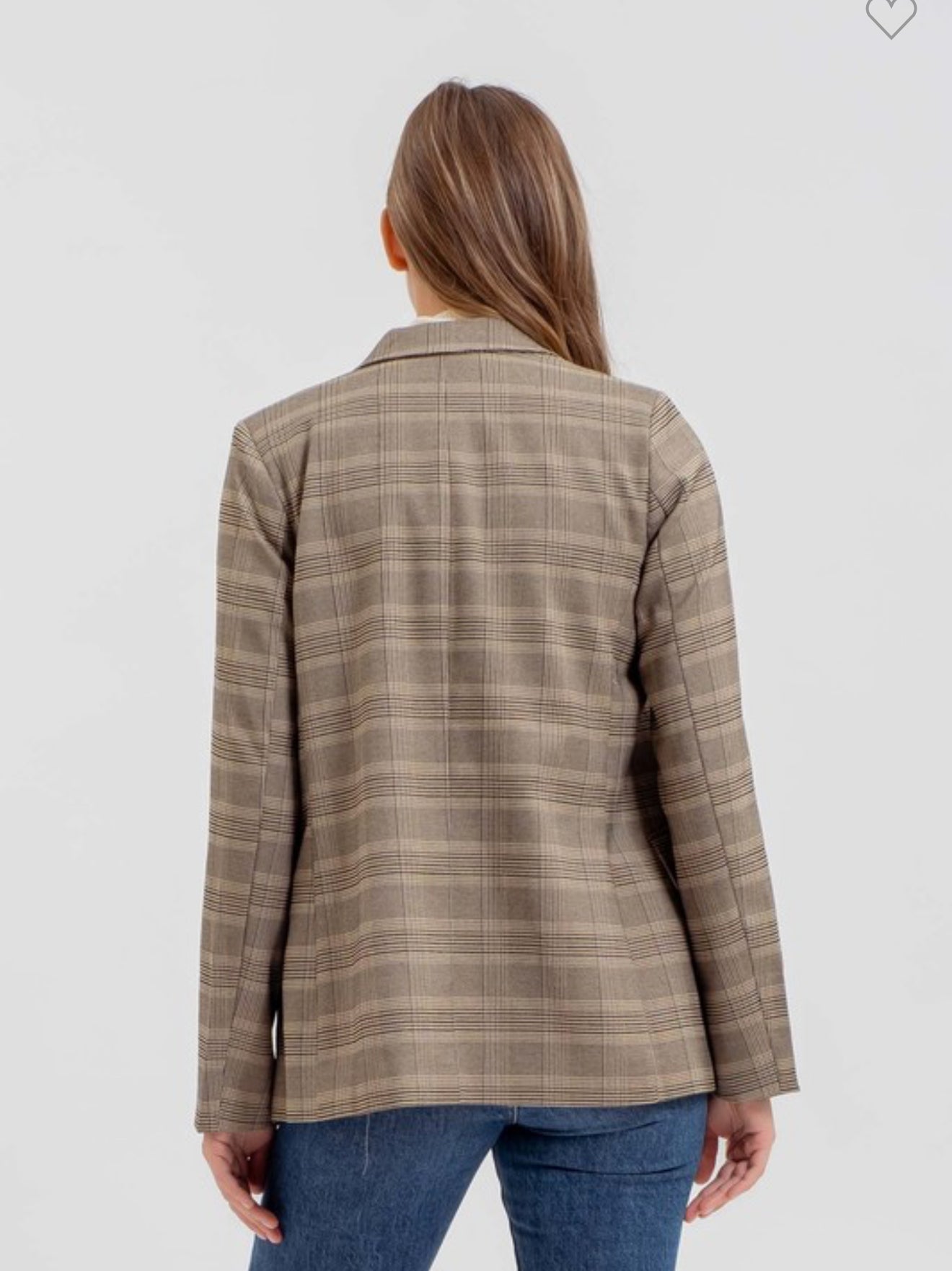 Khaki Plaid Blazer