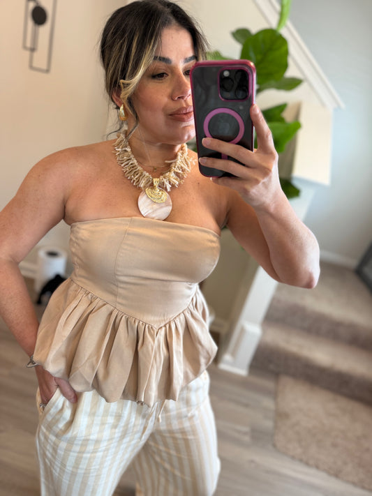 Taupe Bubble top