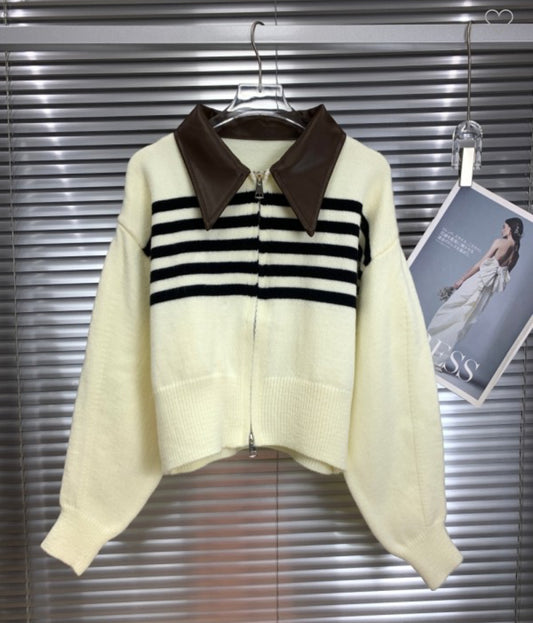 Brown collared Sweater