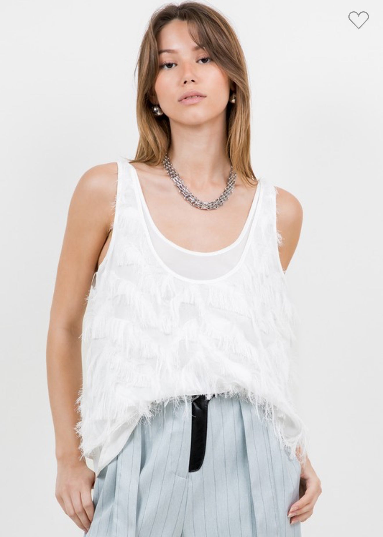 Fringe Tan Top