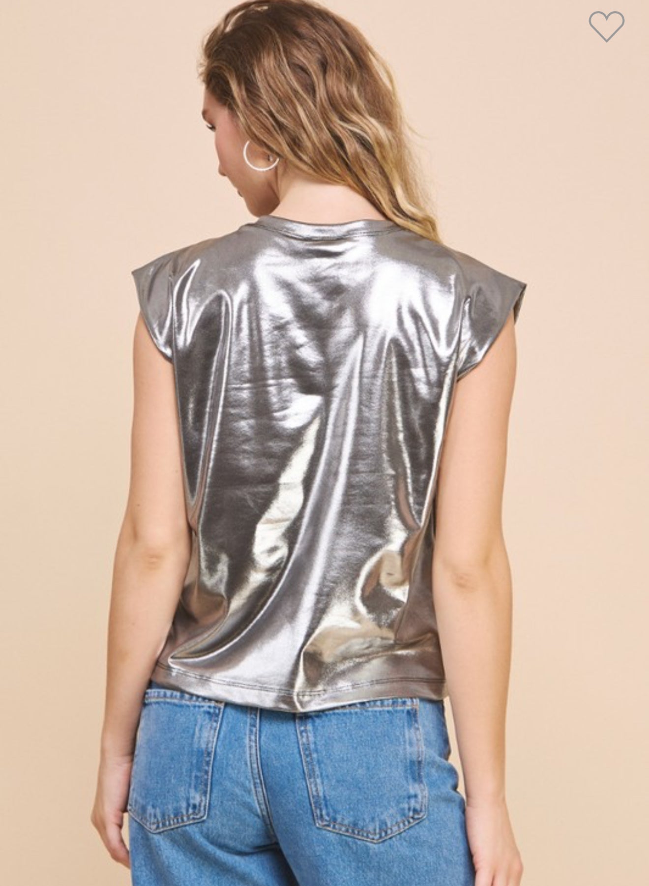 Silver metallic Top