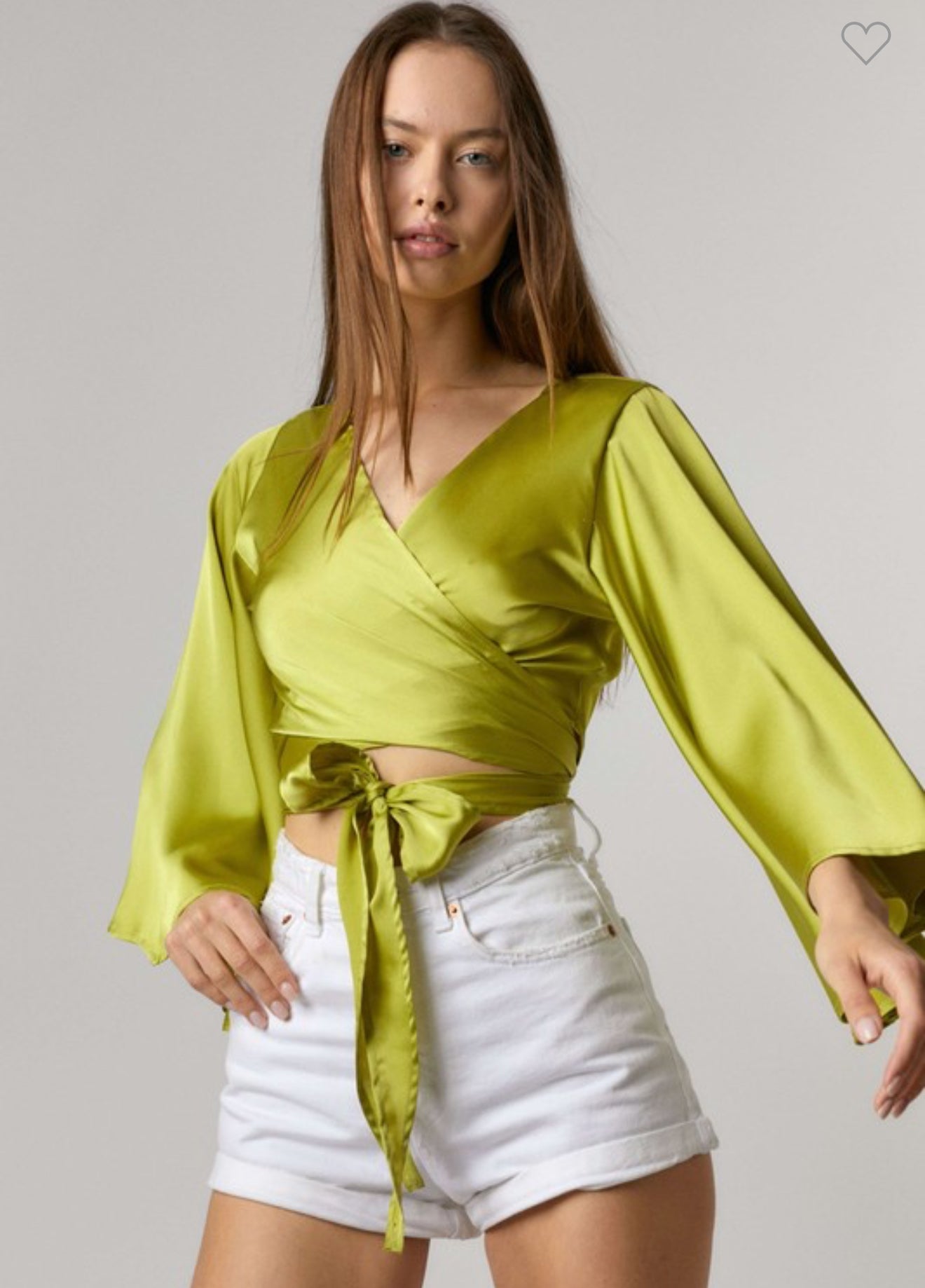 Kiwi Satin wrap Round Blouse