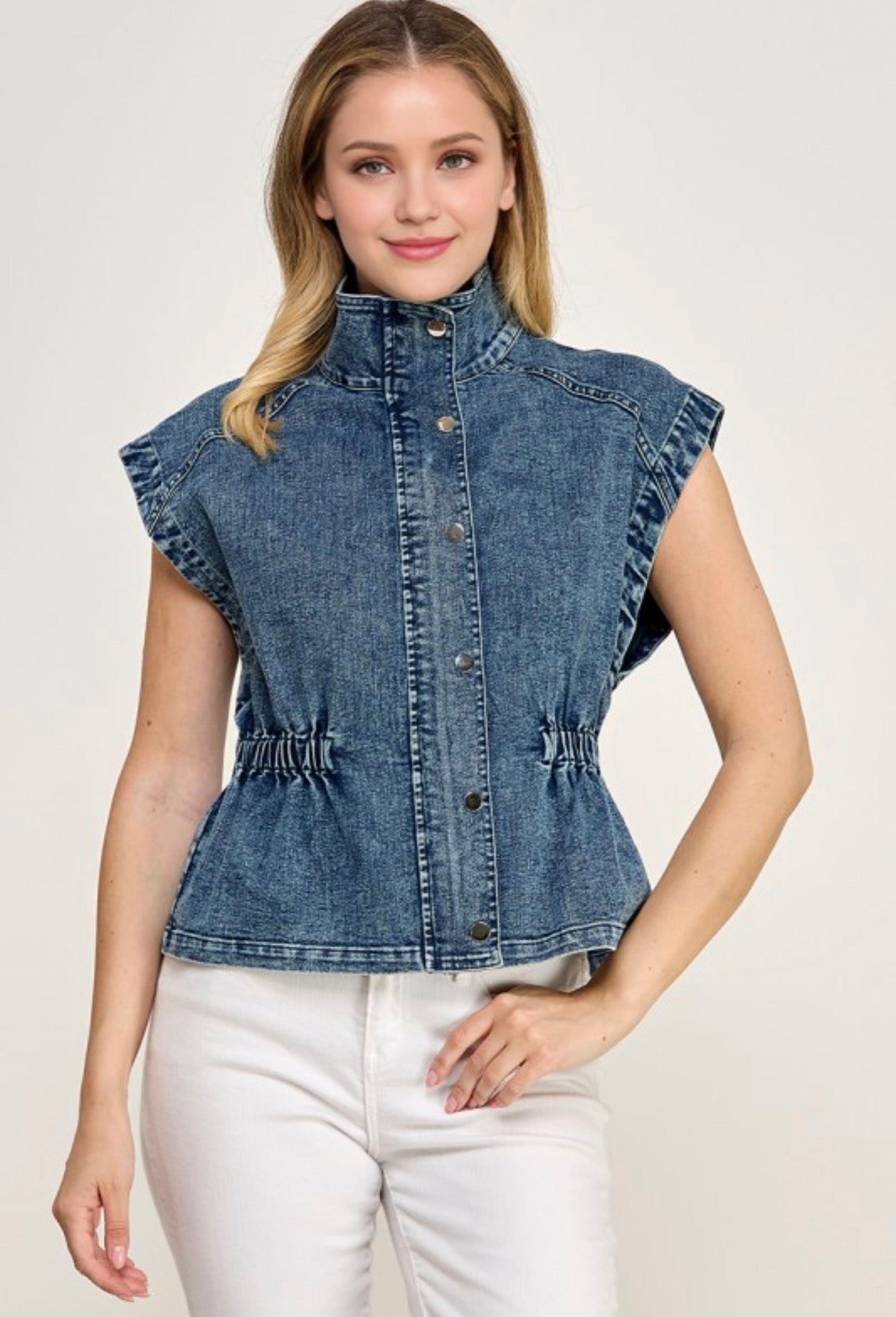Sienna Denim Peplum Top