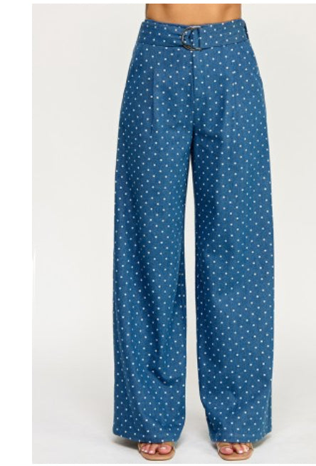 White dots Wide Pants