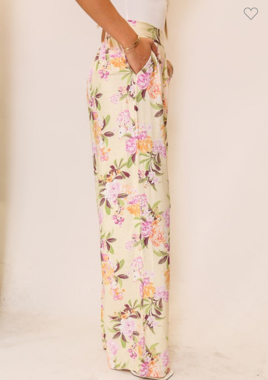 Lavender roses Linen Pants