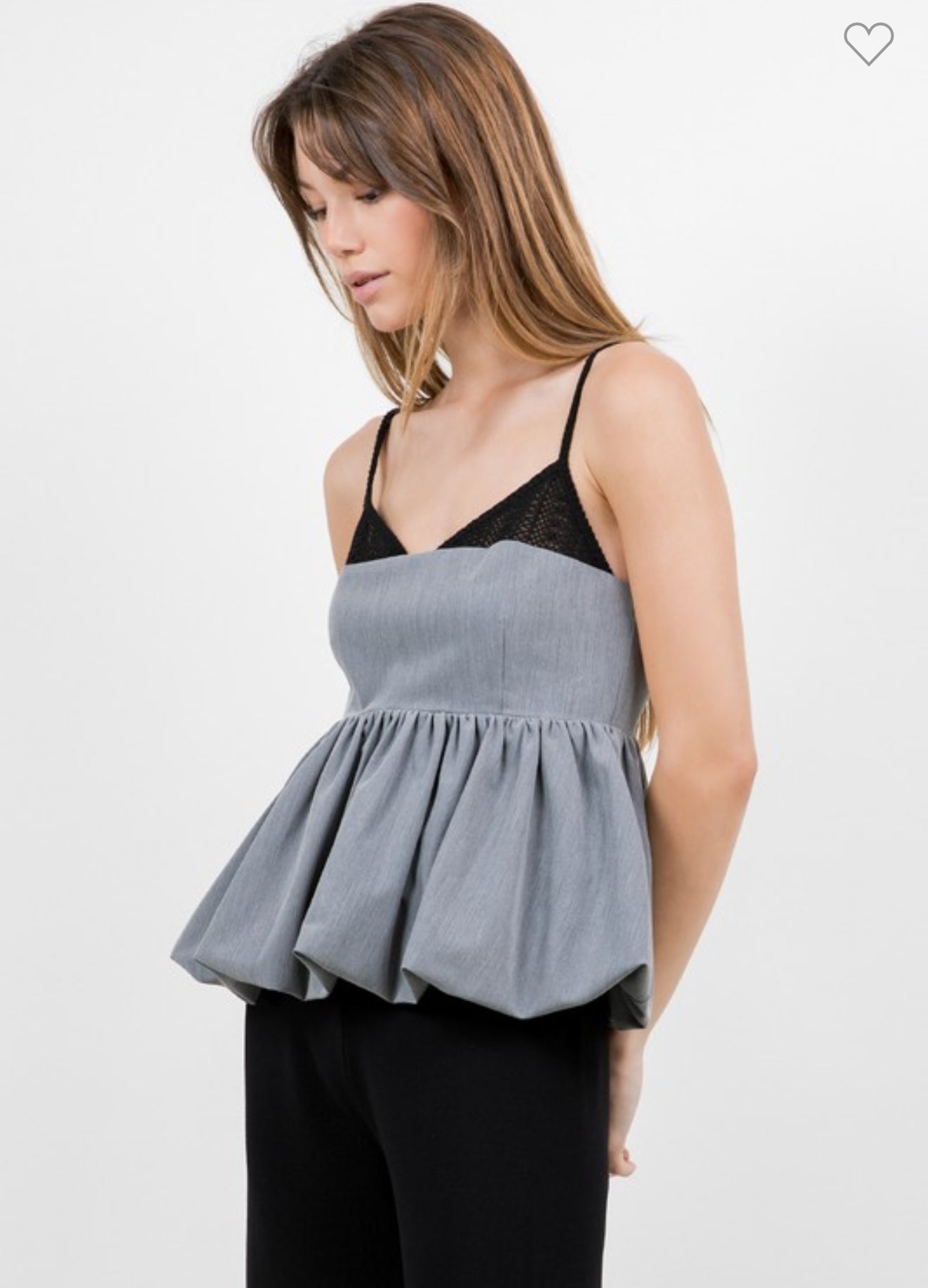 Charcoal Peplum Top