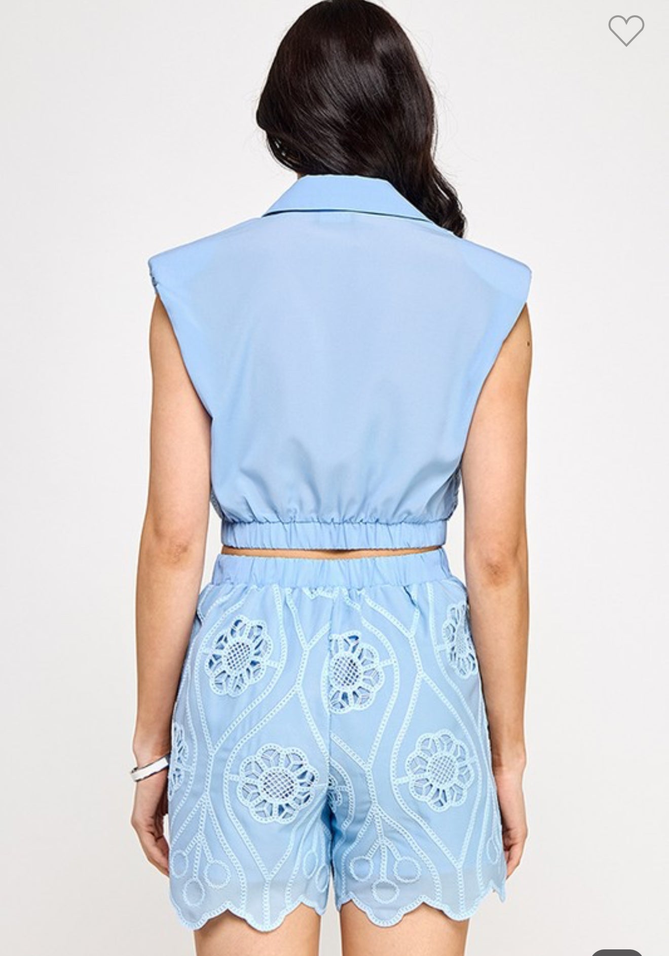 Sky blue Lace Short Set