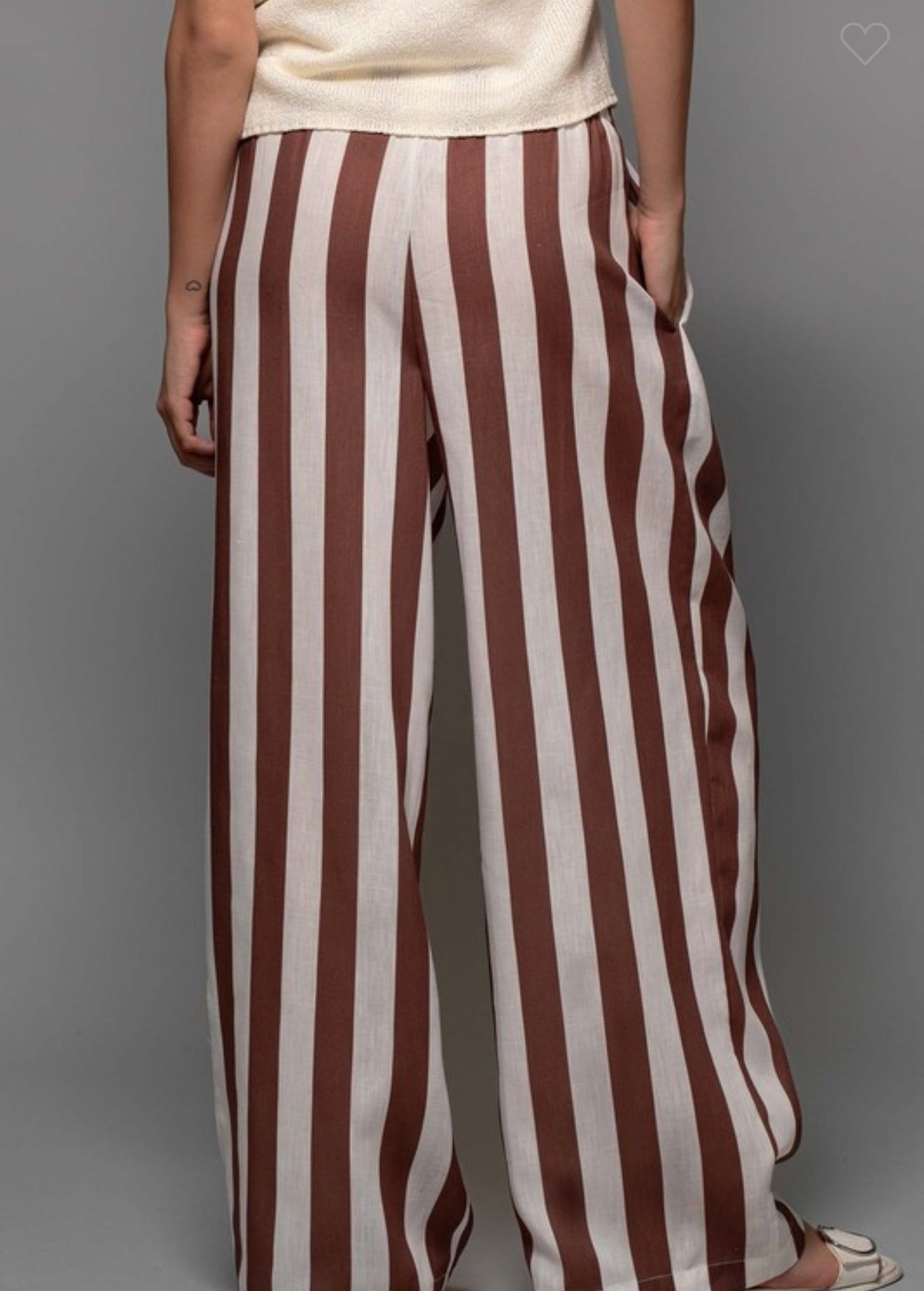 Brown Stripes Linen Pants