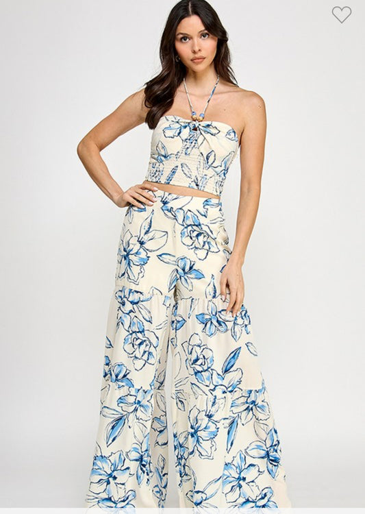Blue Santorini Flowers Set