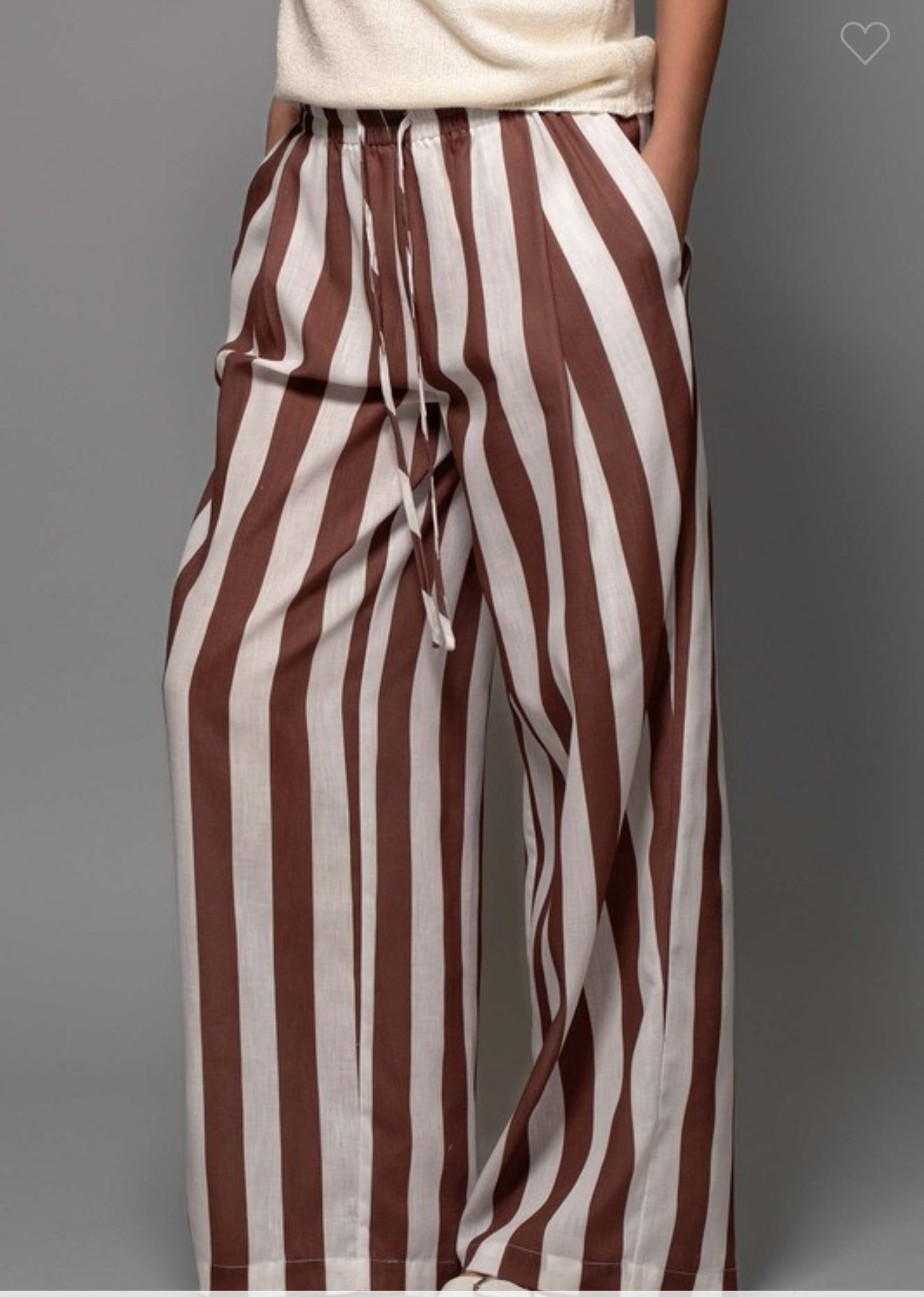 Brown Stripes Linen Pants
