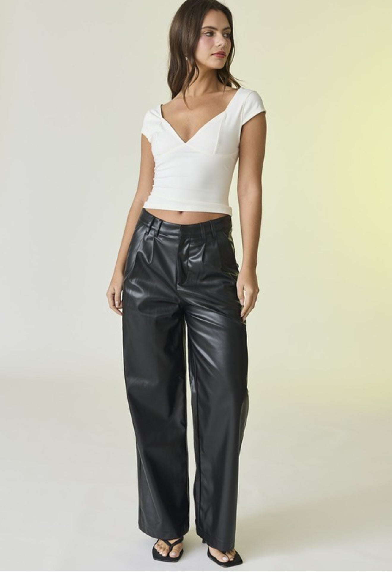 Black High waisted Leather Pants