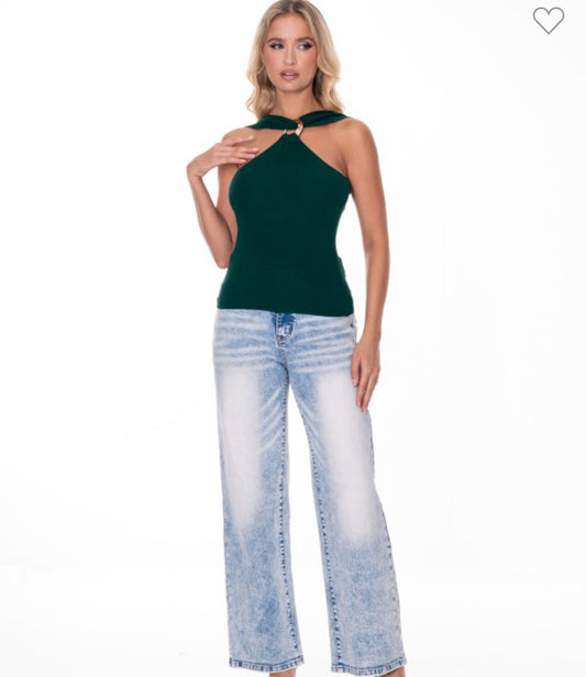 Gold Detail Green Top