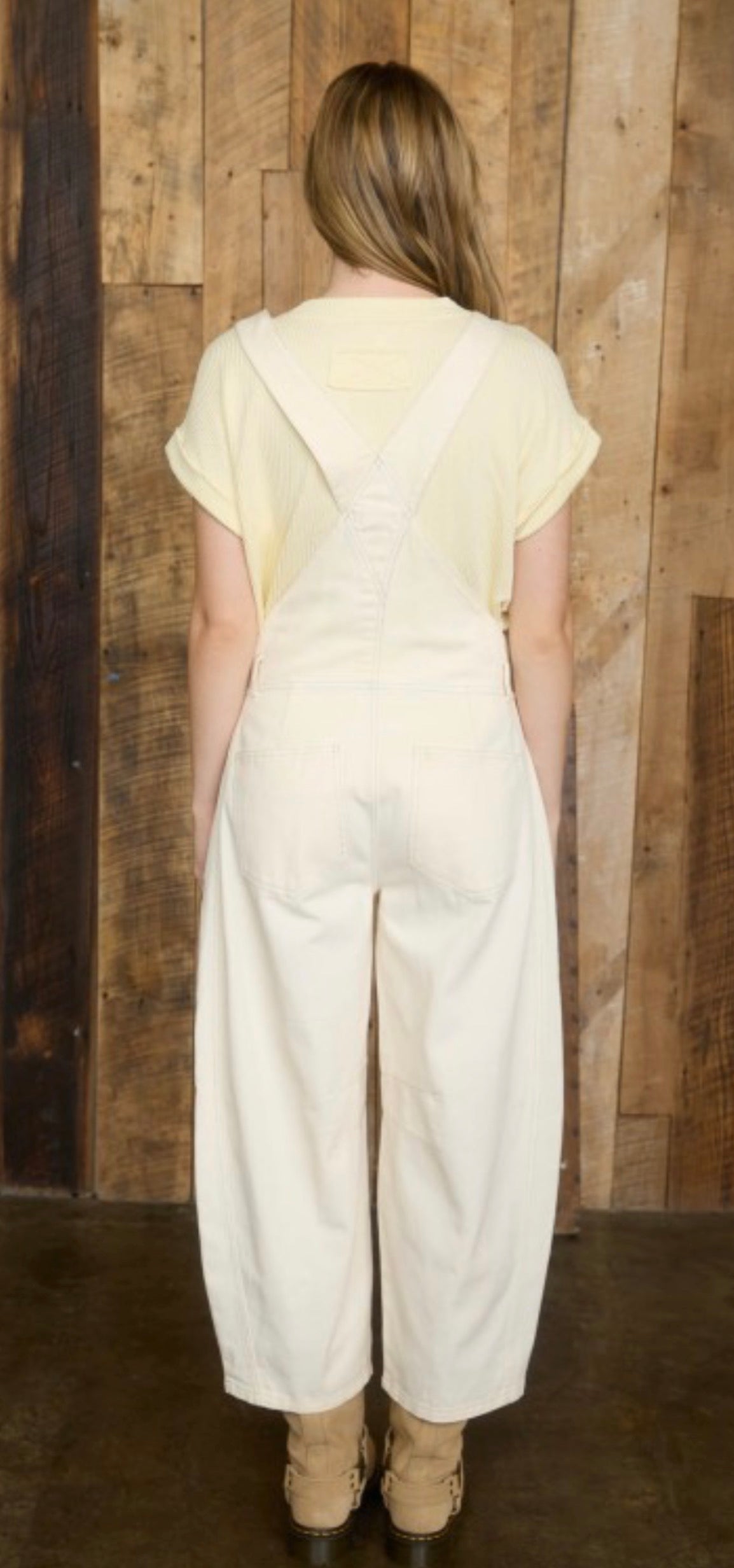 Beige Barrel Overall
