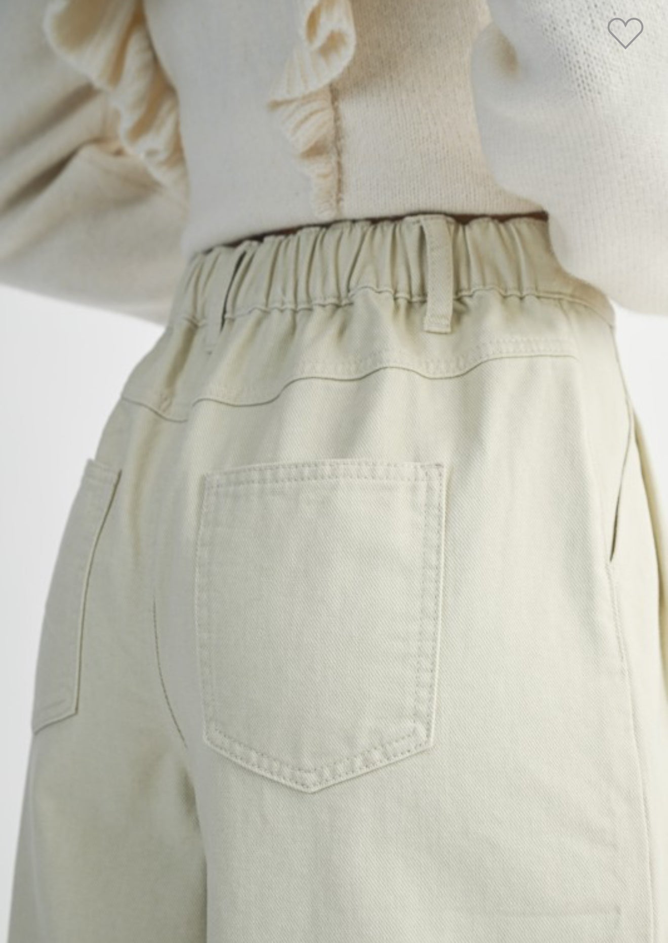 Ecru Wide Leg Pants