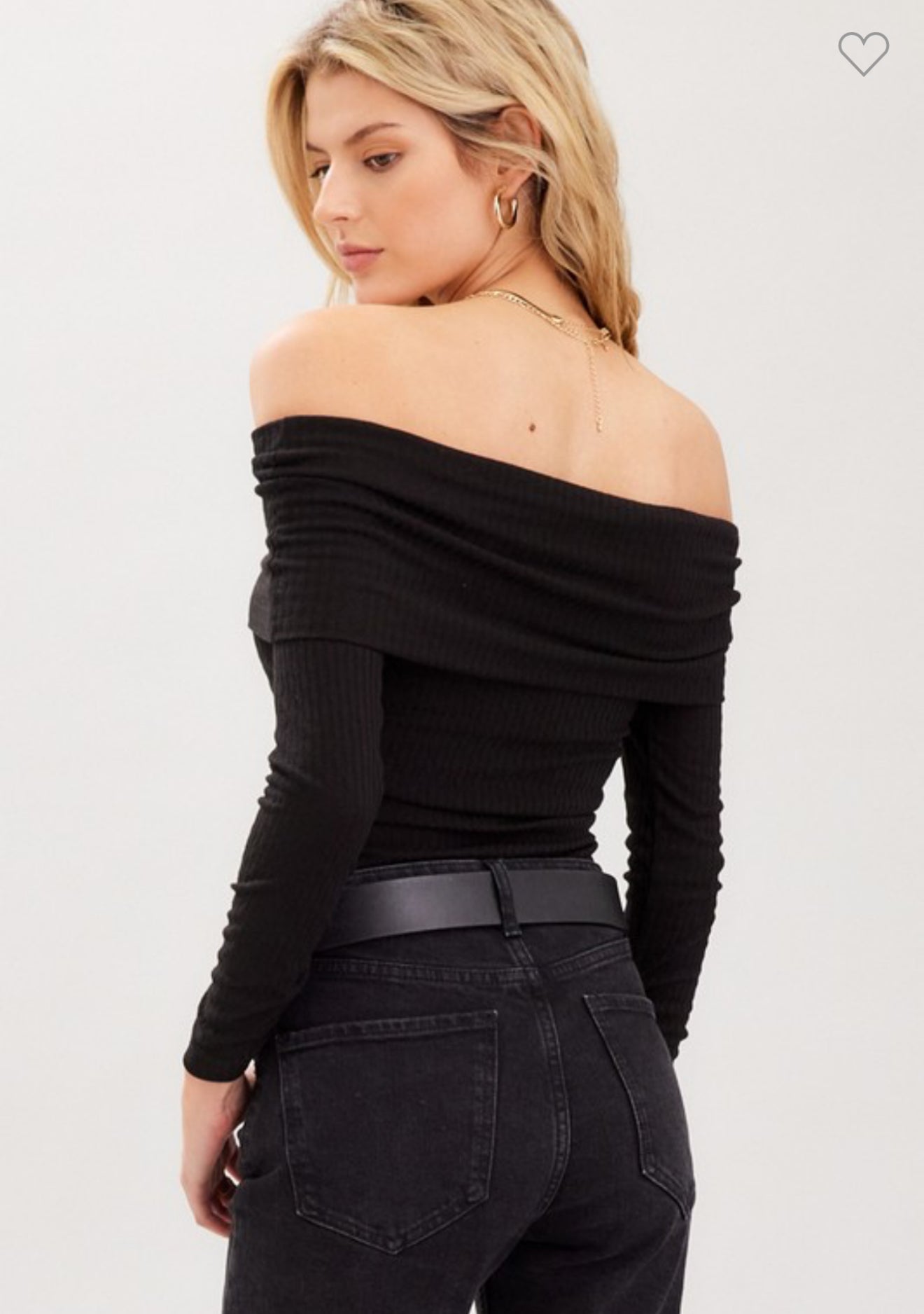 Black knit Offshoulder Top