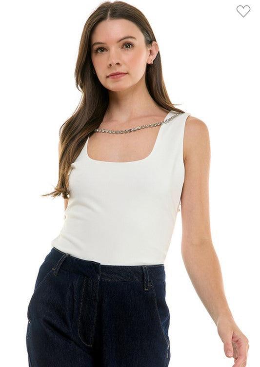 Diamond Chain White Tank