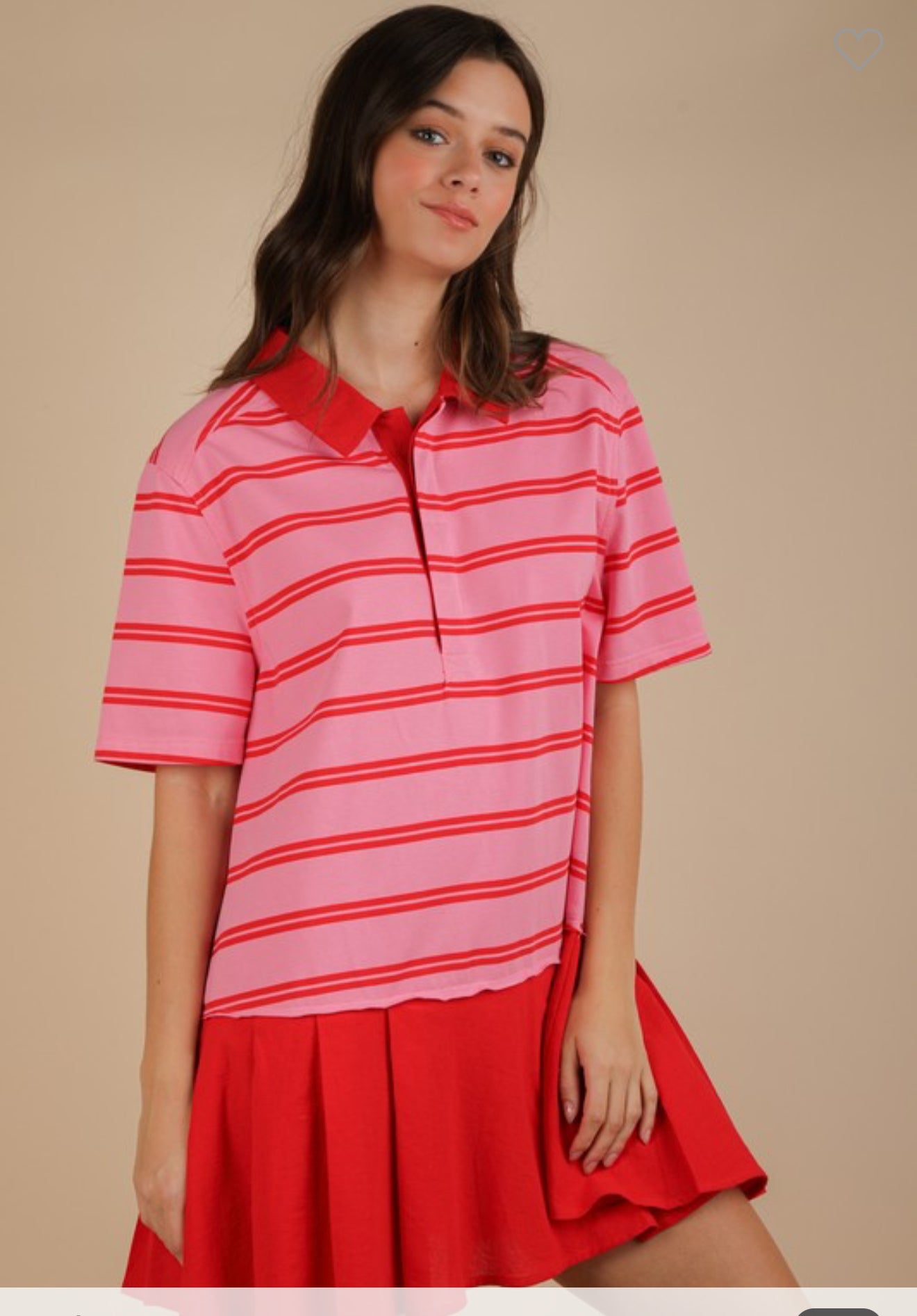Pink Stripe Shirt Dress