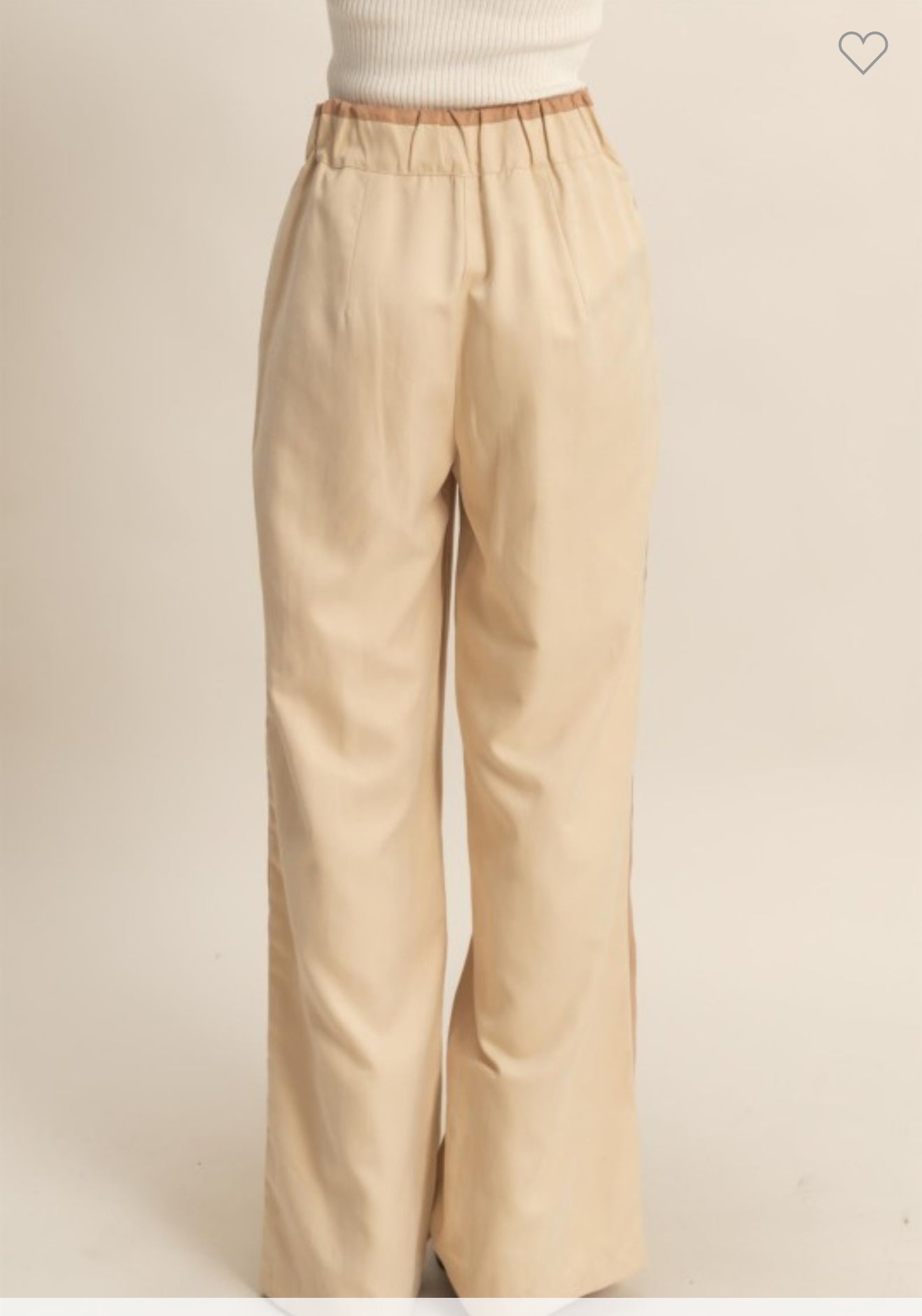 Beige Luxe Tailored Pants