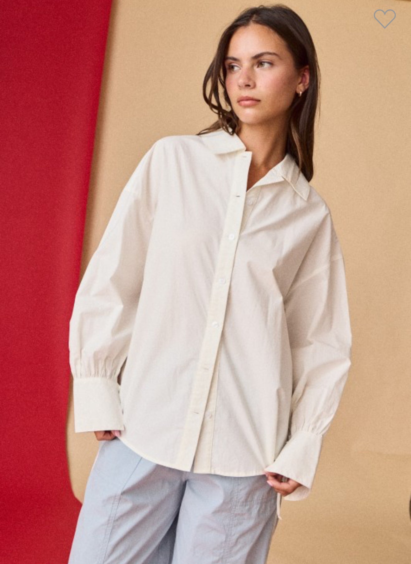 White Basic Oversize Blouse