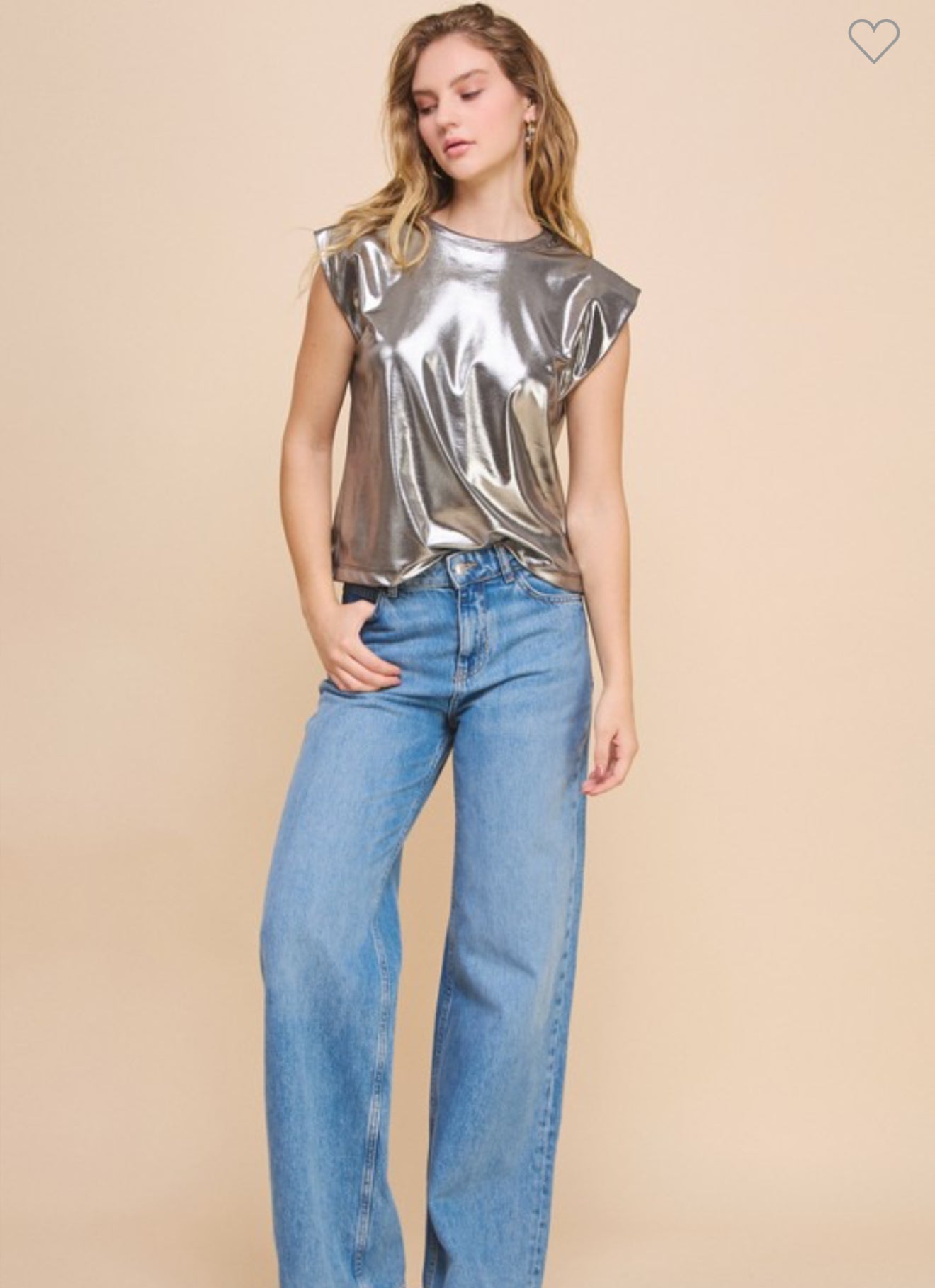 Silver metallic Top