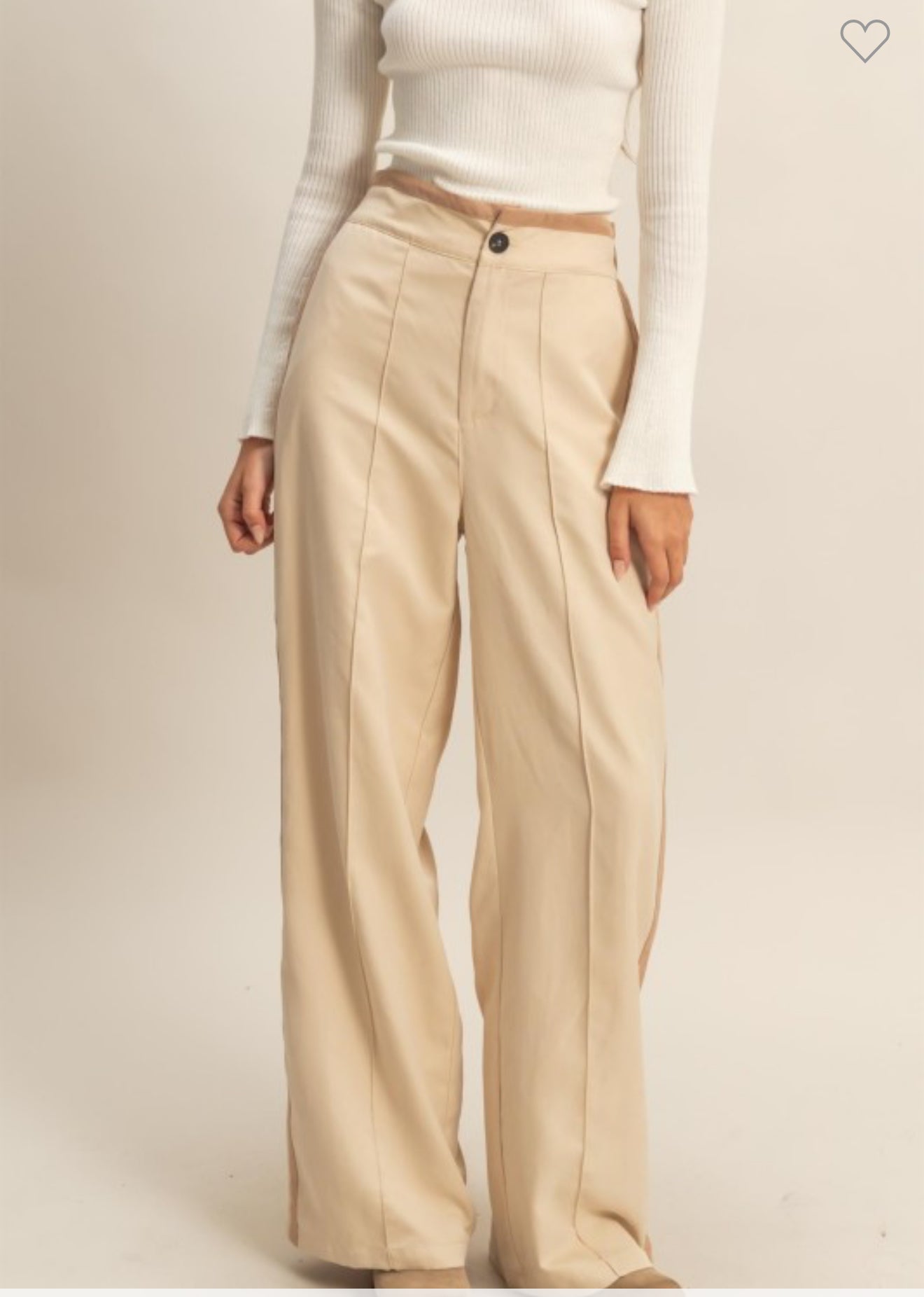 Beige Luxe Tailored Pants