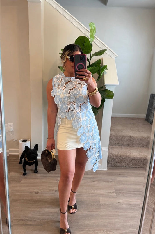 Sky Embroidered top