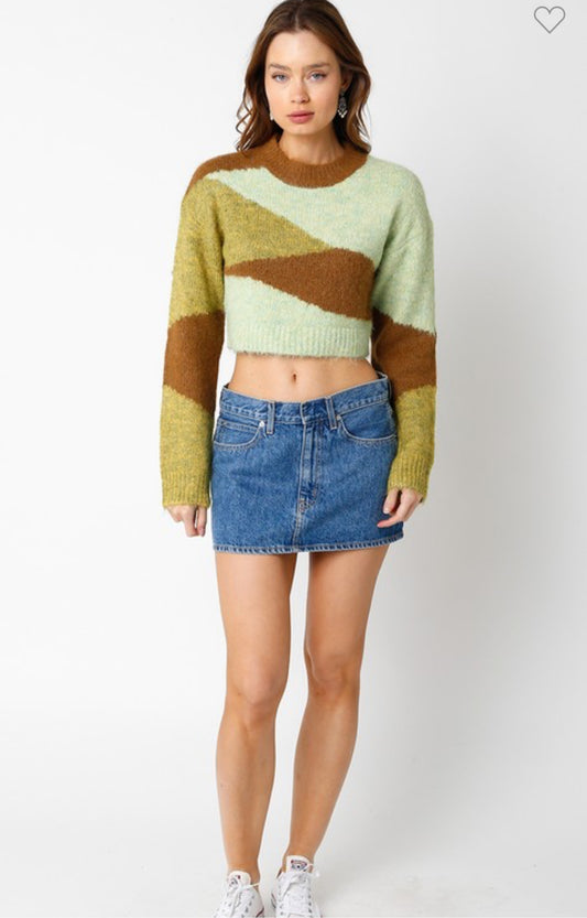 Brown Cropped Sweater
