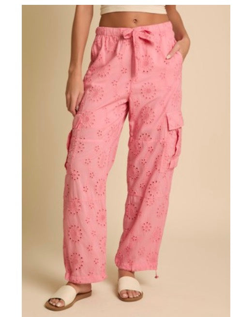 Pinky Eyelet Pants