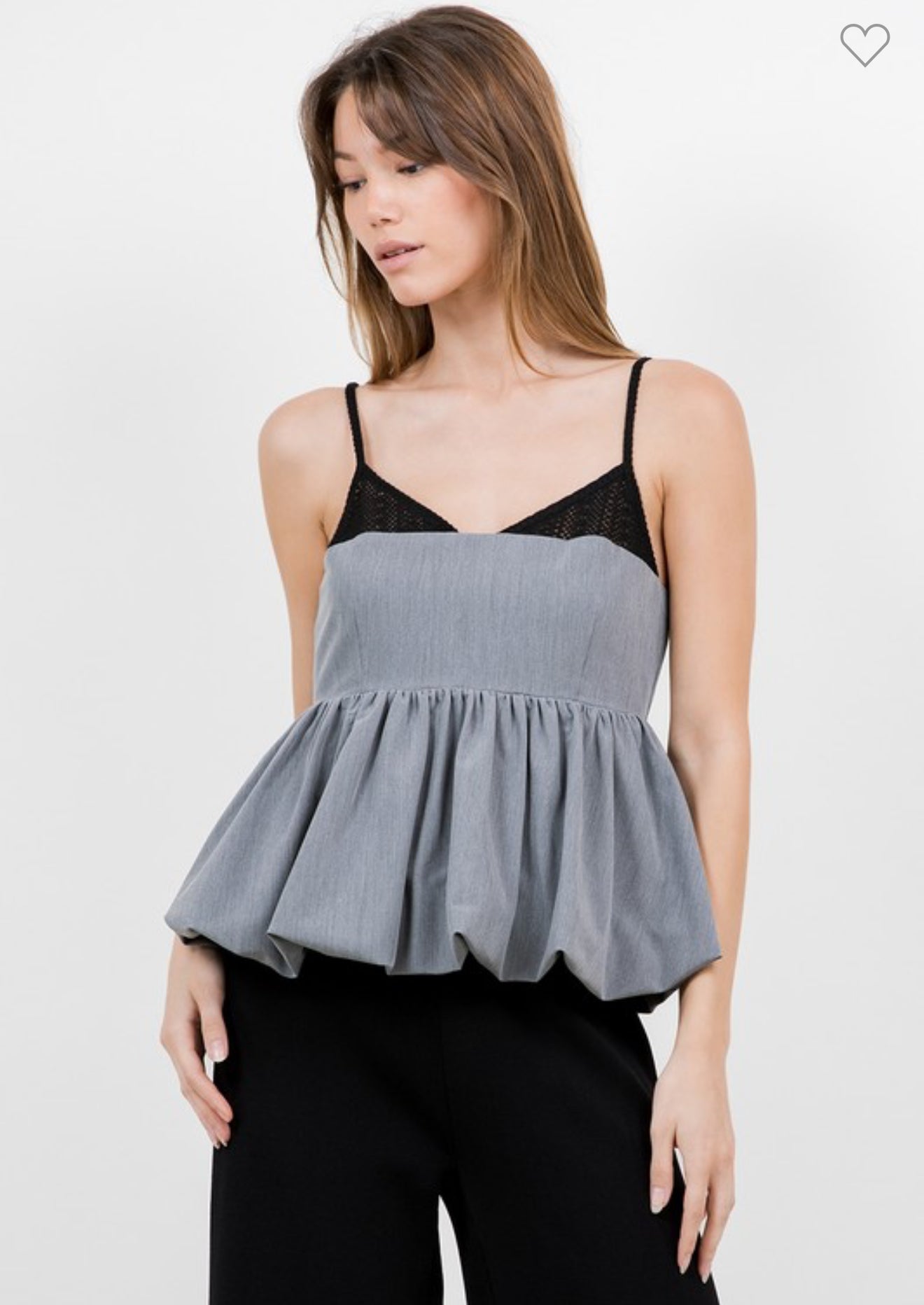 Charcoal Peplum Top