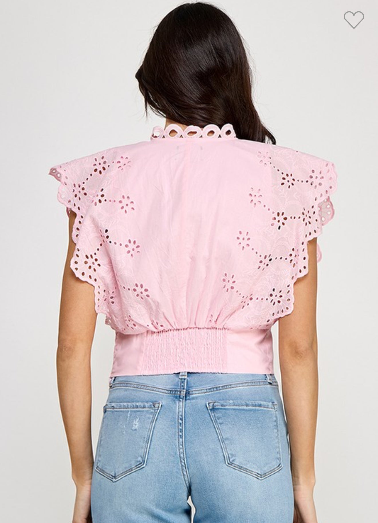 Pink Eyelet Top