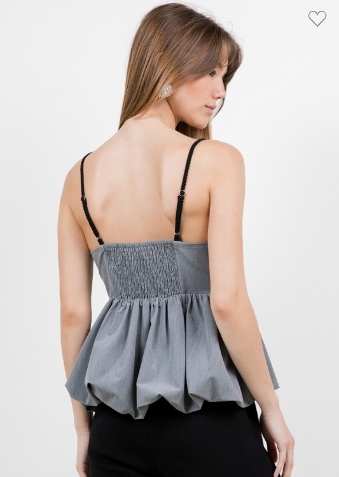 Charcoal Peplum Top