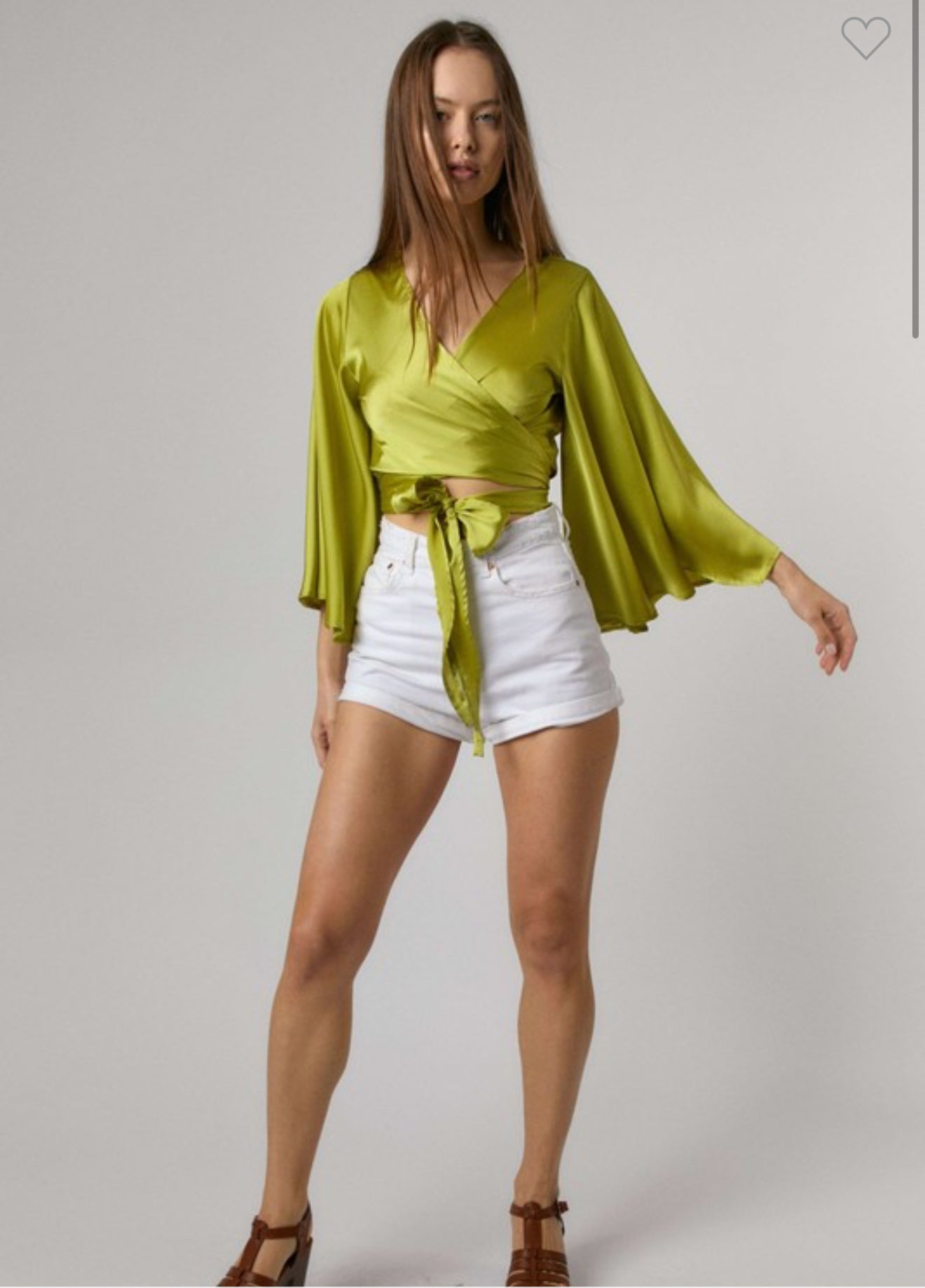 Kiwi Satin wrap Round Blouse