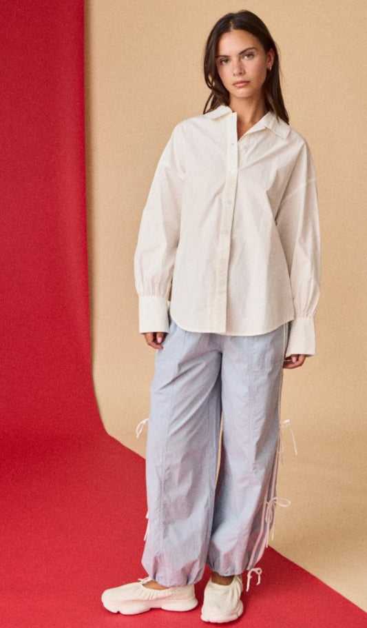 White Basic Oversize Blouse