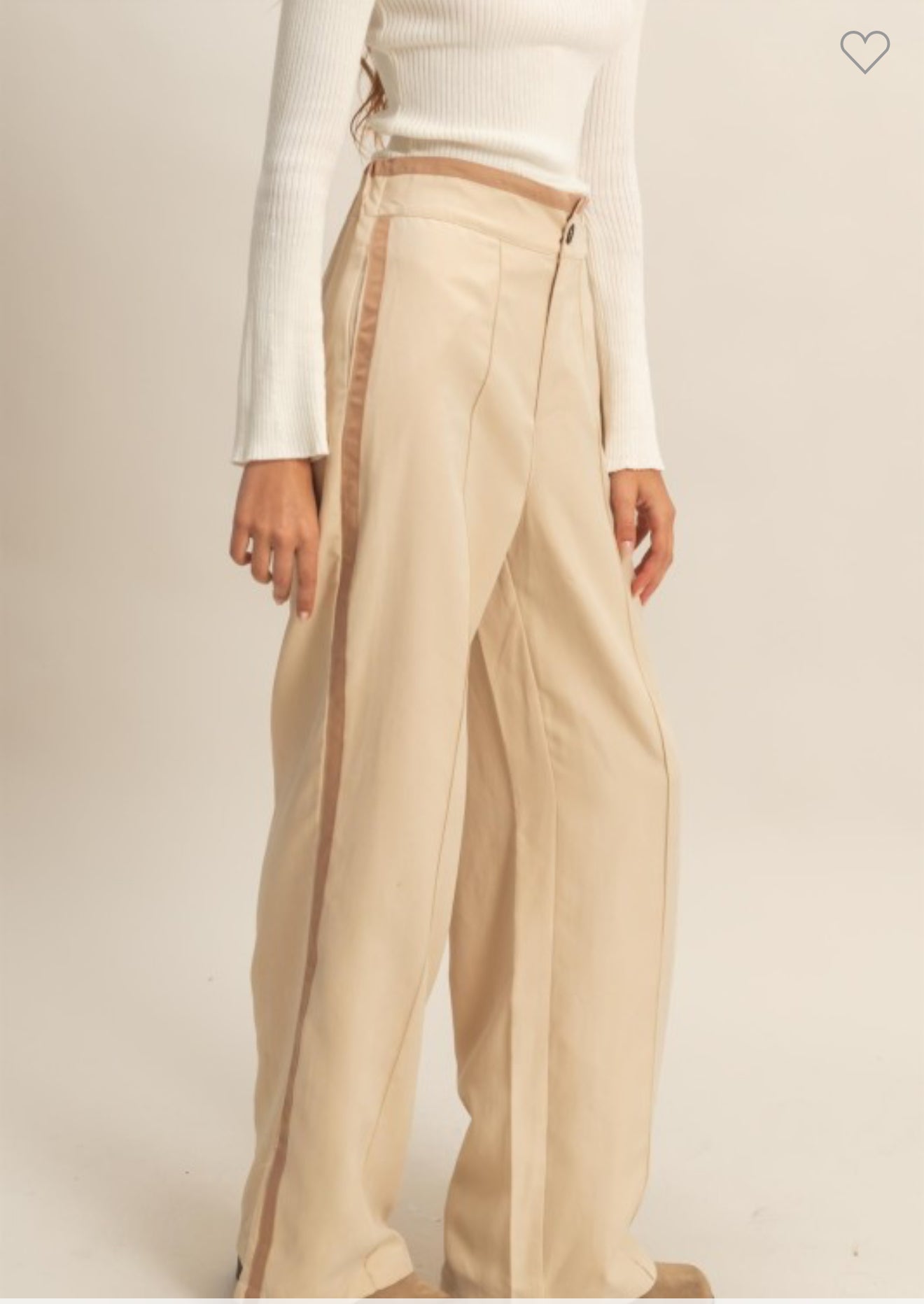 Beige Luxe Tailored Pants