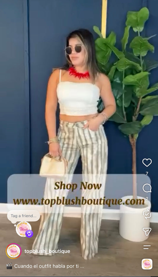 Beige striped Jeans