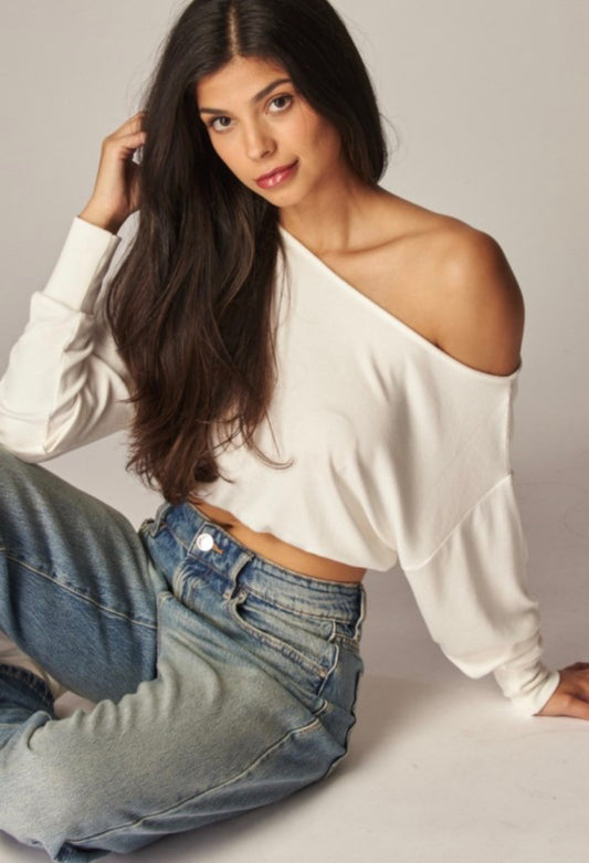 White Cloud Off Shoulder Top
