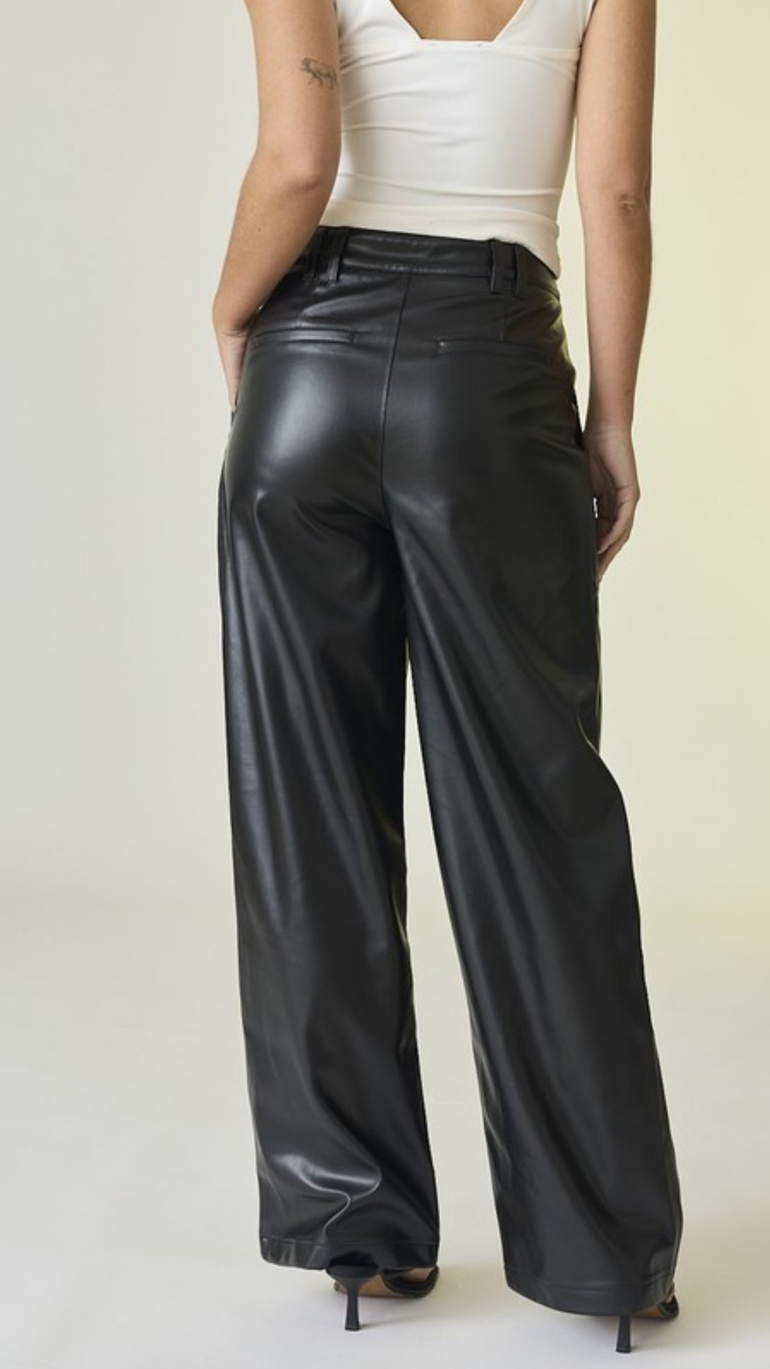 Black High waisted Leather Pants