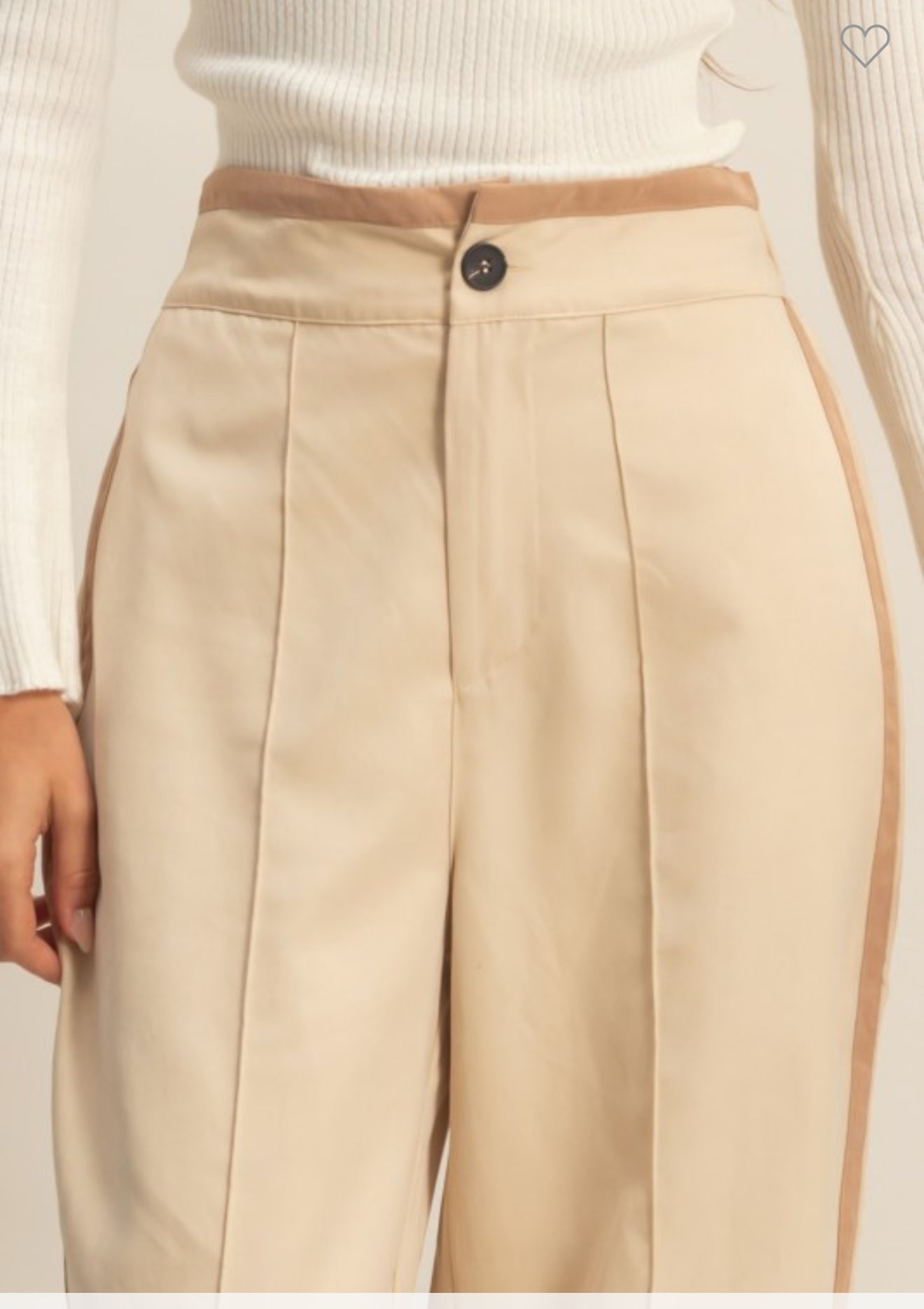Beige Luxe Tailored Pants