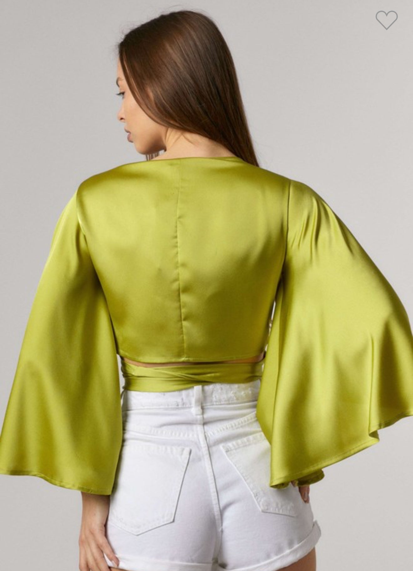 Kiwi Satin wrap Round Blouse