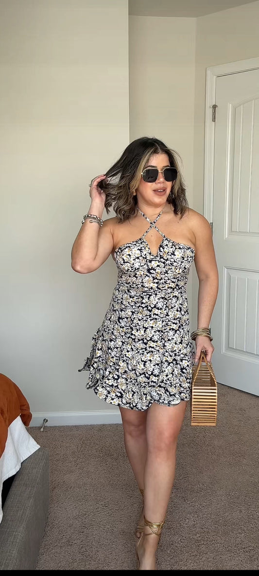 Flower Halter Dress