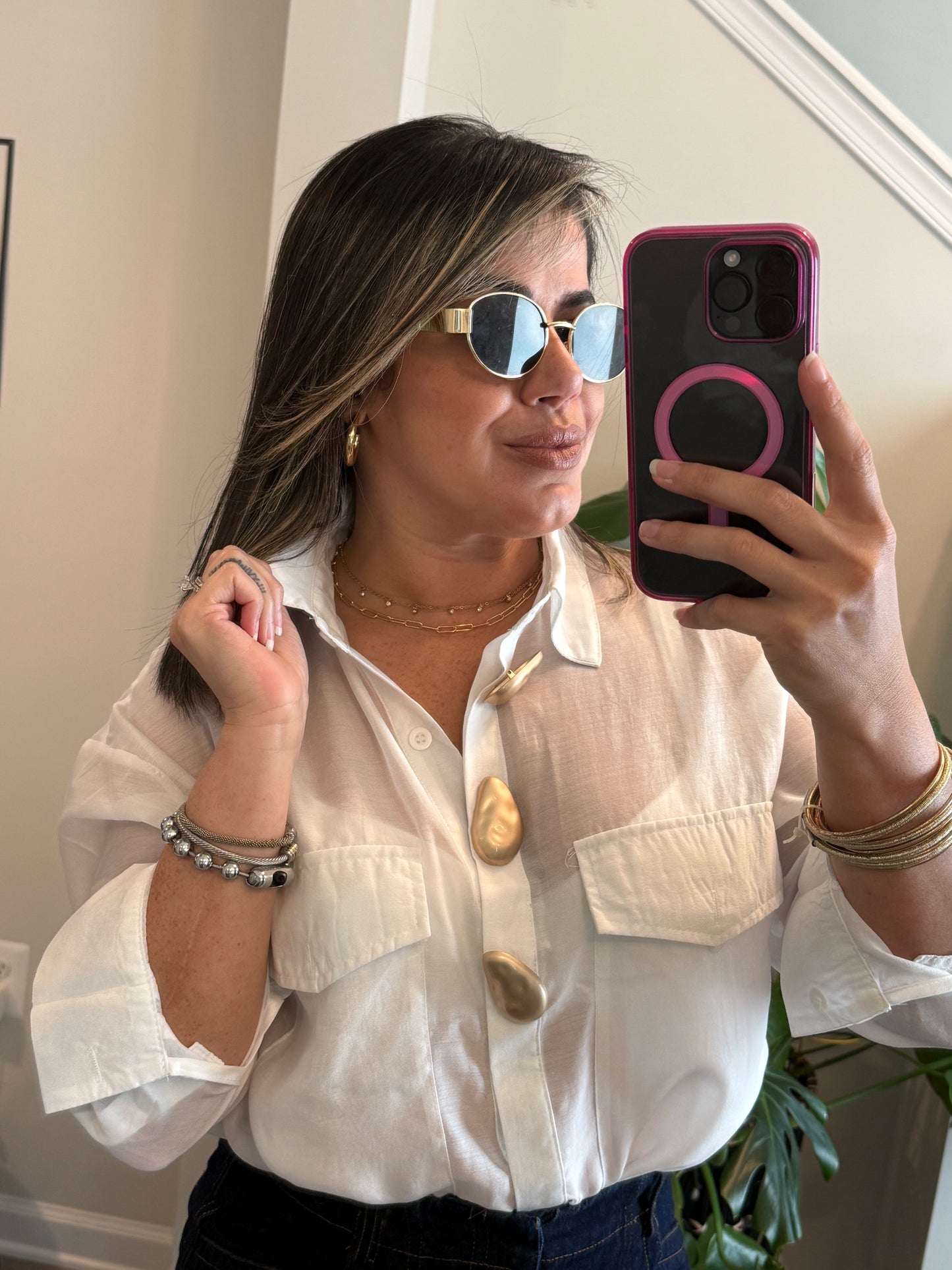 Gold Button Blouse